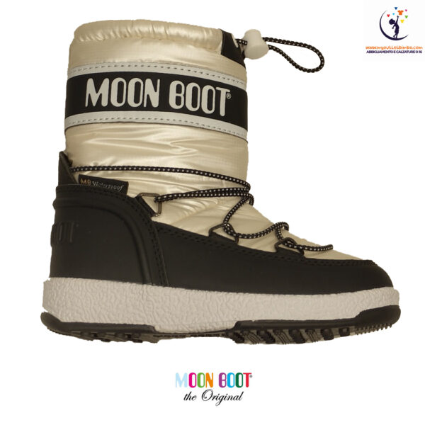 scarpe doposci da bambina MOON BOOT JR sport beige e nero caldo e impermeabile