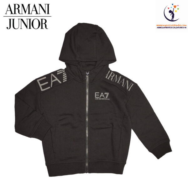 felpa da bambino EMPORIO ARMANI junior puro cotone garzato black