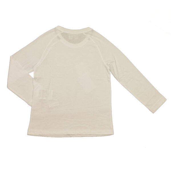 t-shirt da bambini Emporio Armani bianca a maniche lunghe in jersey di puro cotone - immagine 2