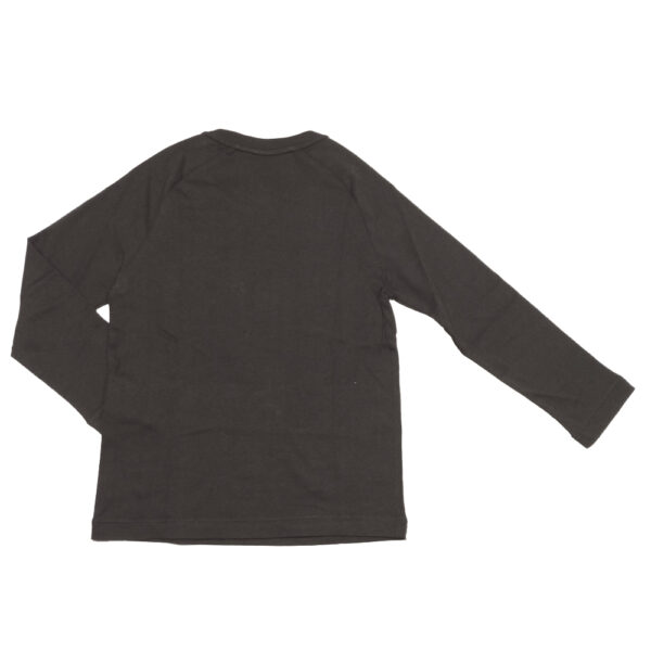 t-shirt da bambini Emporio Armani nera a maniche lunghe in jersey di puro cotone - immagine 2