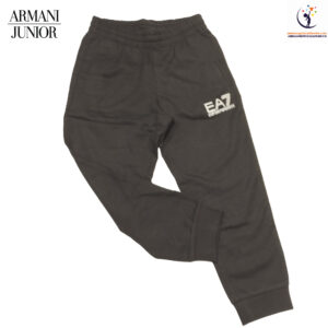 pantalone da bambino Emporio Armani nero di puro cotone con tasche