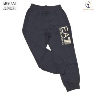 pantalone da bambino Emporio Armani blu di puro cotone con tasche