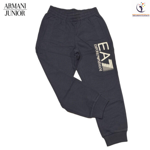 pantalone da bambino Emporio Armani blu di puro cotone con tasche