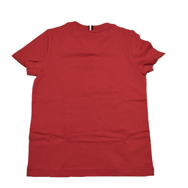 t-shirt da bambino di TOMMY HILFINGER puro cotone basic rossa - immagine 2