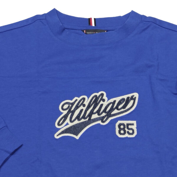 t-shirt da bambino di TOMMY HILFINGER puro cotone azzurra con ricamo - immagine 5