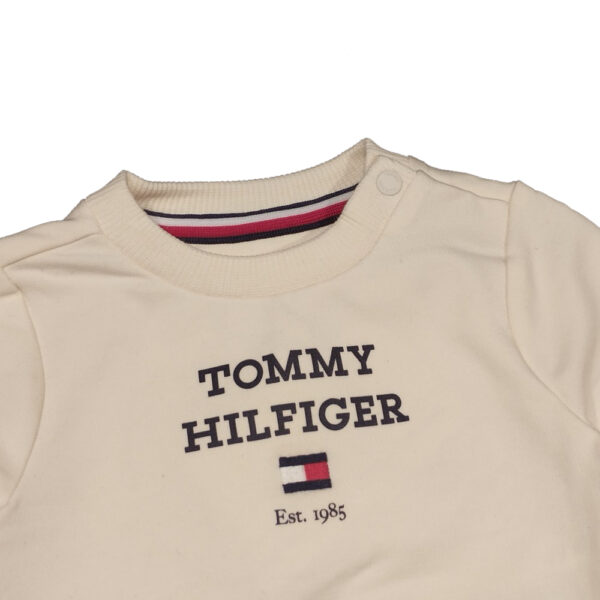 tuta primi mesi di TOMMY HILFINGER puro cotone tinta panna con bottoni spalla - immagine 4