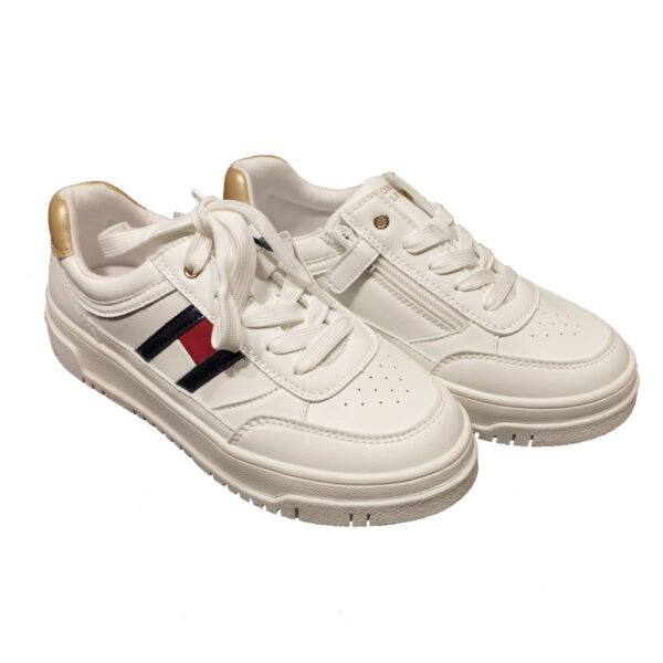 scarpe da bambina sneakers di TOMMY HILFINGER bianco con cerniera - immagine 4