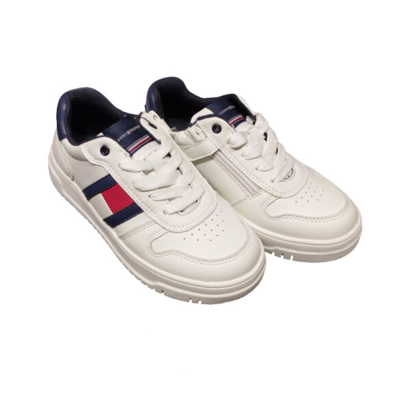 scarpe da bambino sneakers di TOMMY HILFINGER bianca con cerniera - immagine 4