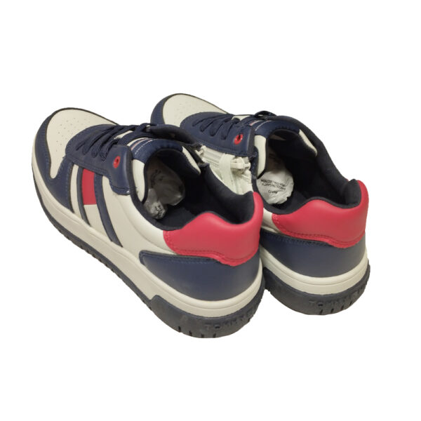 scarpe da bambino sneakers di TOMMY HILFINGER blu e bianca con cerniera - immagine 3