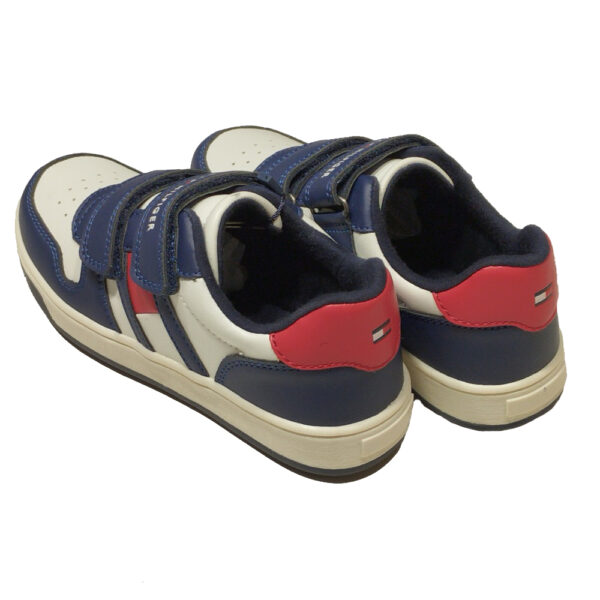 scarpe da bambino sneakers di TOMMY HILFINGER blu e rosso con strappo - immagine 3