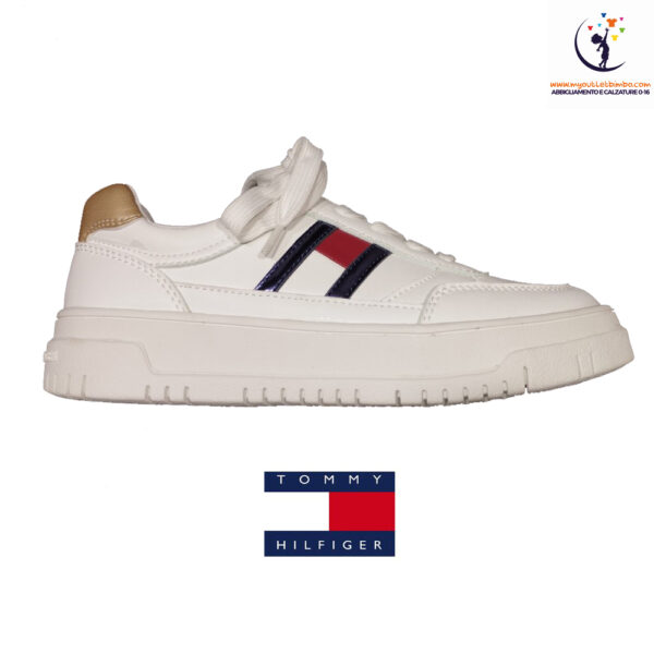 scarpe da bambina sneakers di TOMMY HILFINGER bianco con cerniera