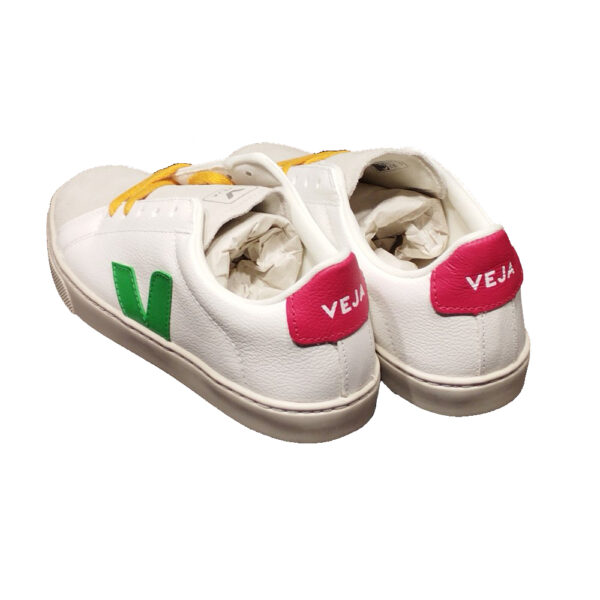 scarpe da bambino sneakers di VEJA blu rossa e bianca con laccio - immagine 3