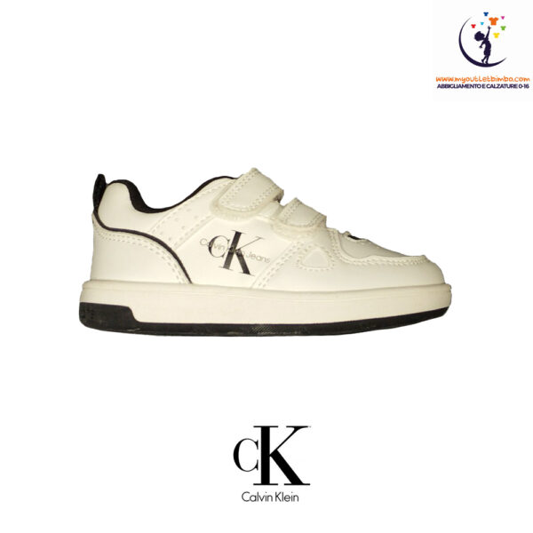 scarpe da bambino Calvin Klein Jeans low con strappo black white