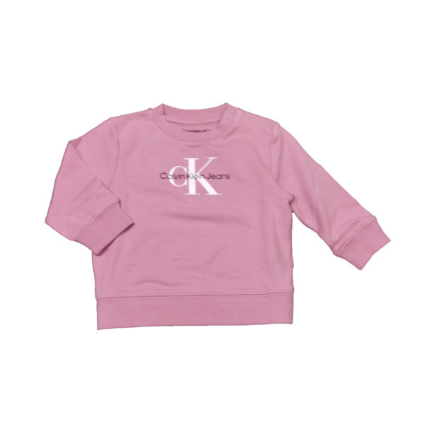 tuta per bambini primi mesi di Calvin Klein in felpa garzata rosa cipria - immagine 4